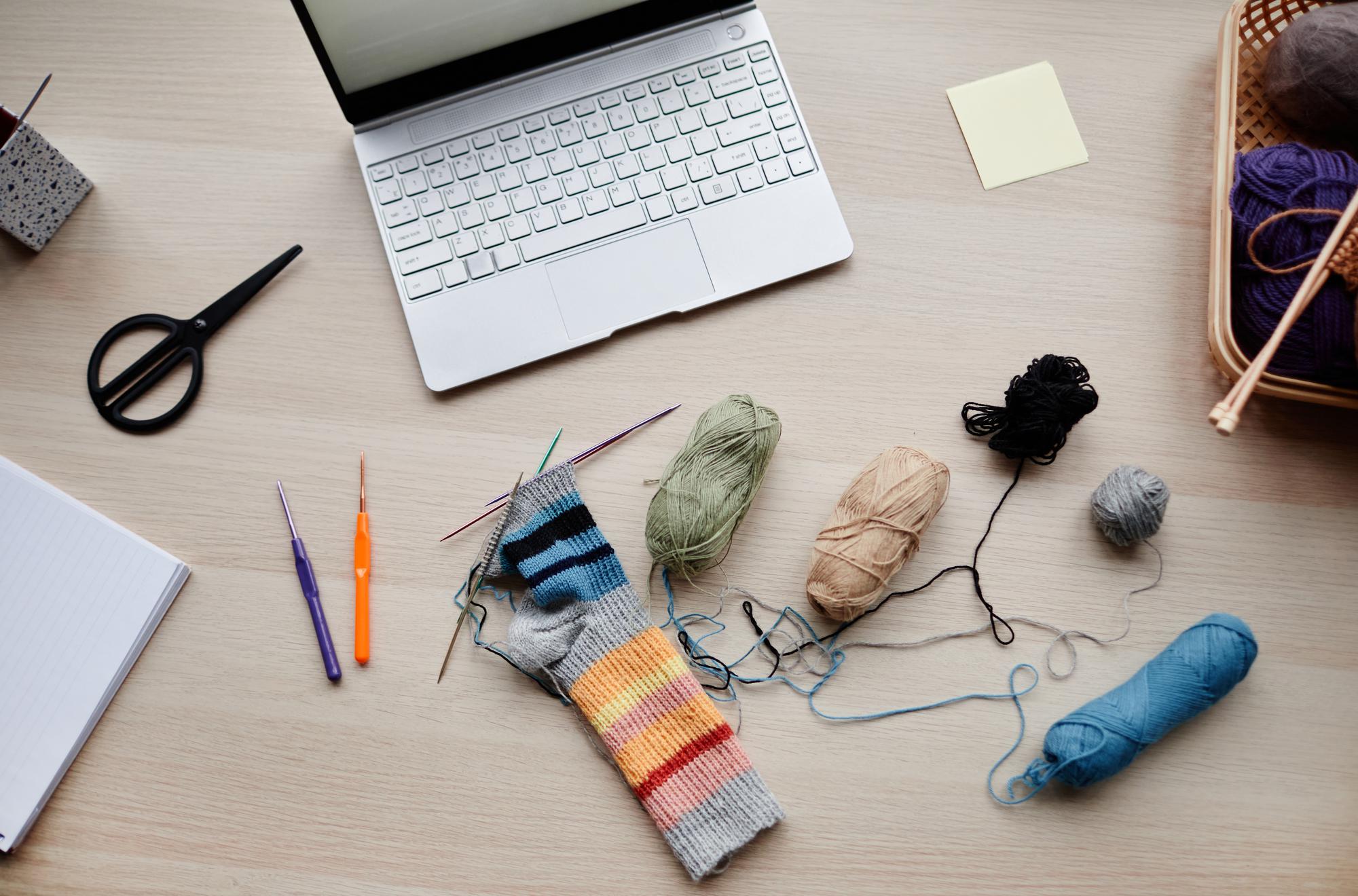 Smaller image of workspace with threads and tools